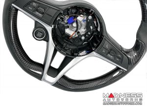 Alfa Romeo Giulia Steering Wheel Trim - Carbon Fiber - Lower Side Cover Set - Pre '20 Models